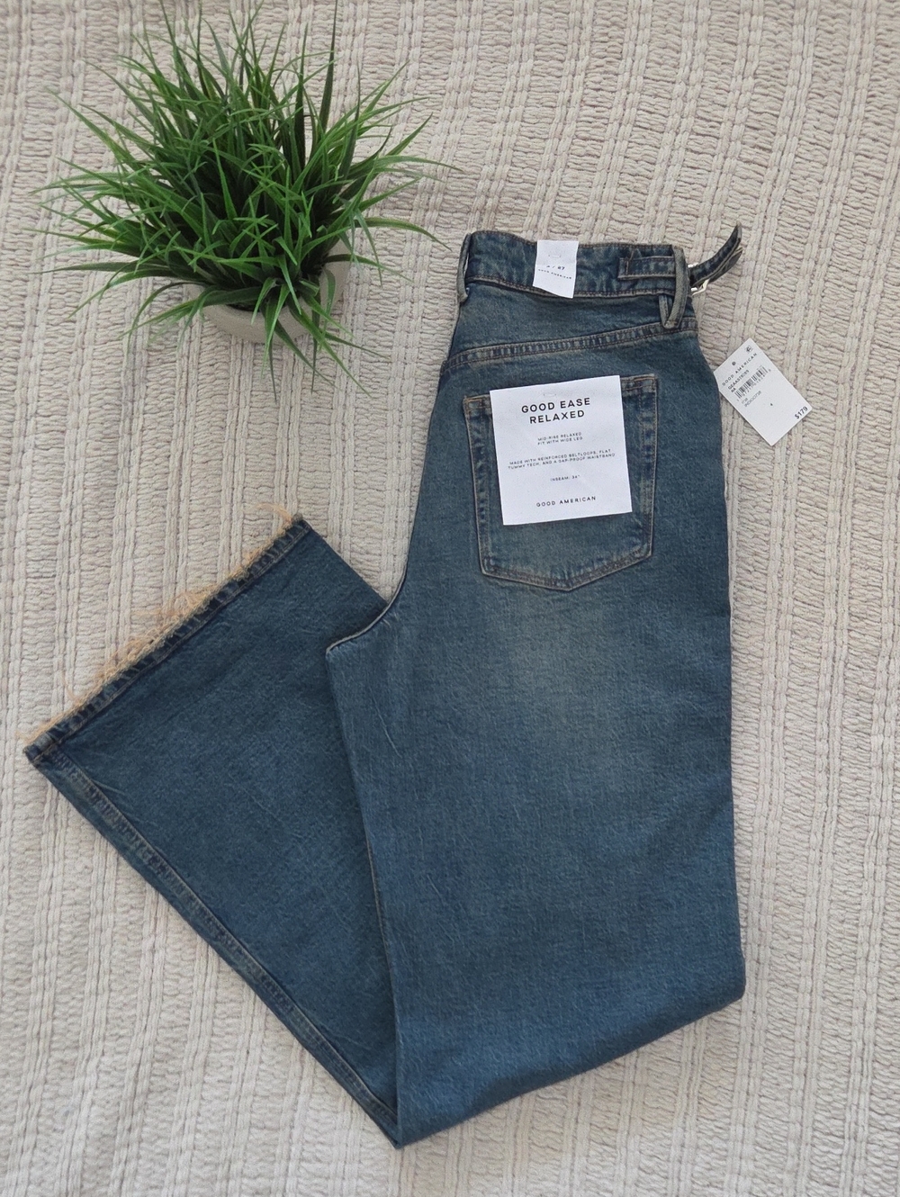 Good American Women’s Relaxed Fit Blue Denim Jeans (NWT)